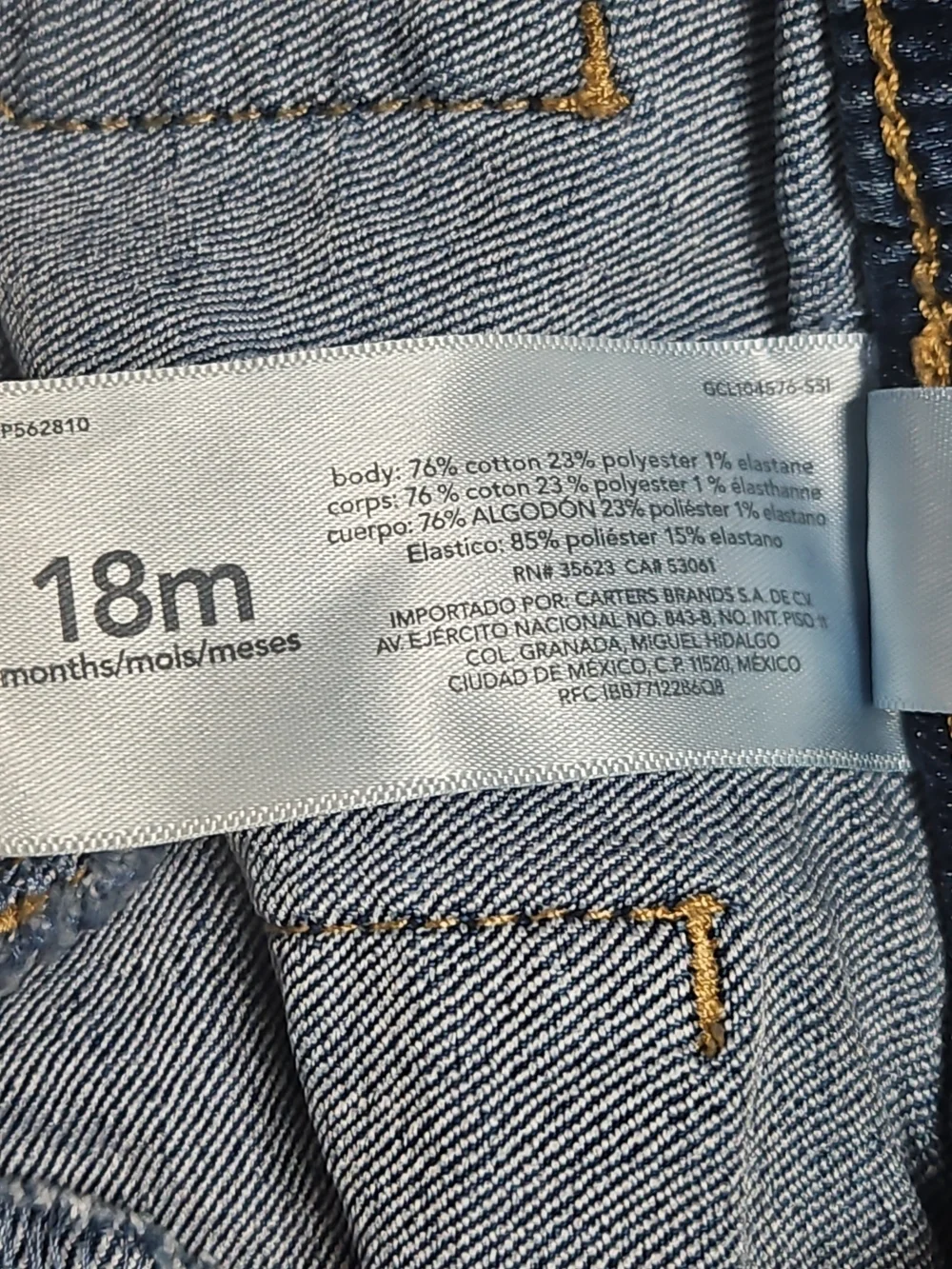 OshKosh B'gosh Light Blue & Carter's Dark Blue Denim Jeans DuoSize 18 Months